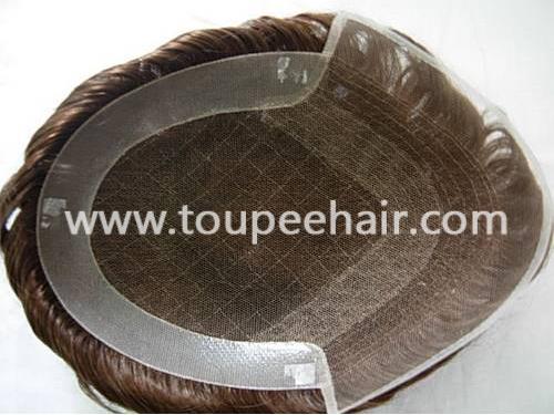Durable lace pu Hairpiece HT115